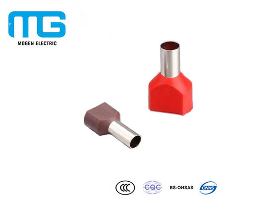 China Red Nylon Insulated Wire Terminals / Twin Cord End Terminals supplier