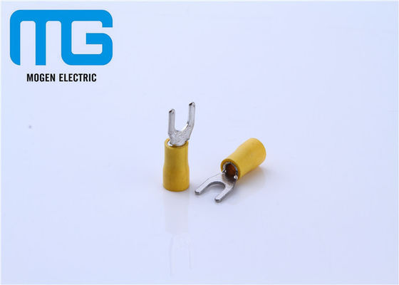 China SV5.5 copper electrical insulated spade Insulated Wire Terminals Tin plated TU-JTK yellow color PVC supplier