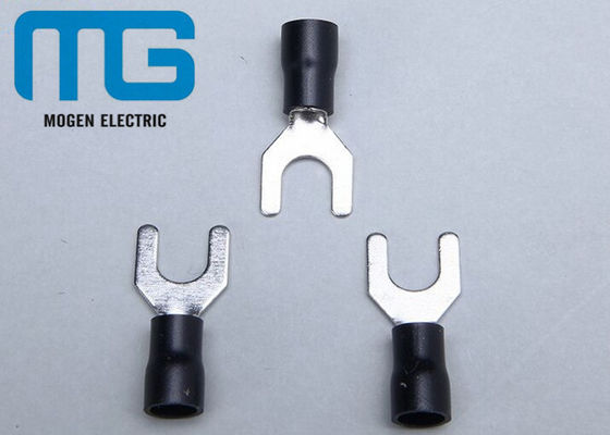China SV3.5 copper electrical spade Insulated Wire Terminals Tin plated TU-JTK black color PVC supplier