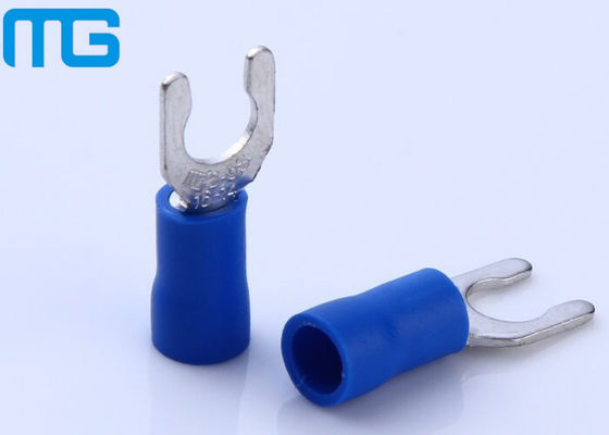 China LSV Locking Insulated Wire Terminals 99.7% Pure Copper / Brass With PVC Blue Sleeve supplier
