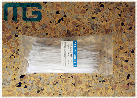 China White Cable Ties Free Sample , Self Locking Nylon Cable Ties Wraps With Length Customized supplier