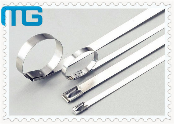 China Ball Type PVC Coated Cable Ties , 304 / 316 Stainless Steel Zip Ties Fireproof Cable Accessories supplier