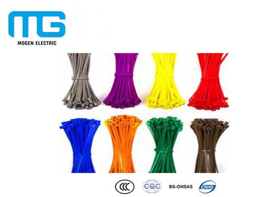 China Wiring Accessories Locking Cable Ties , Industrial Zip Ties Nylon 66 Material supplier