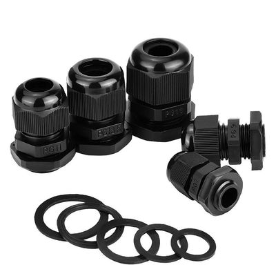 China Plastic Waterproof Cable Connectors , Adjustable 3.5 - 14mm Cable Gland Joints PG7 PG9 PG11 PG16 Cable Accessories supplier