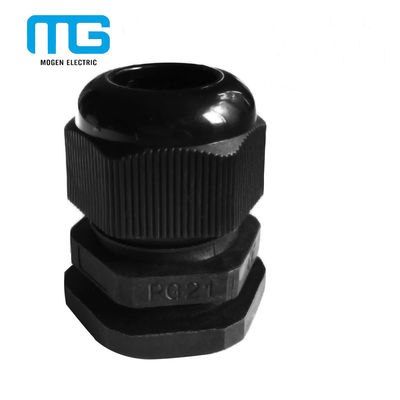 China PG 21 Cable Gland , 20 Pieces Black Plastic Nylon Waterproof Wire Connector Fitting Cable Accessories supplier