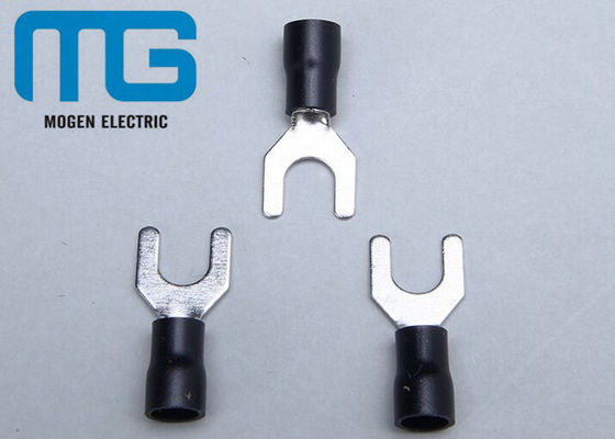 SV3.5 copper electrical spade Insulated Wire Terminals Tin plated TU-JTK black color PVC supplier