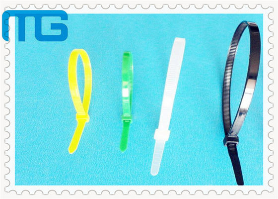 Releasable Industrial Zip Ties Black White , Self - Locking Colour Nylon Cable Ties Wraps supplier