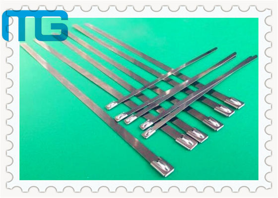 SS 304 316 Stainless Steel Wire Ties , Nature Color Self Locking Cable Ties Cable Accessories supplier