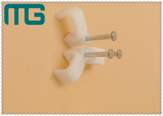 PP Materials Circle Coaxial Cable Clips For General Indoor Wiring 100 Pcs / bag Cable Accessories supplier