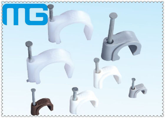 PP Materials Circle Coaxial Cable Clips For General Indoor Wiring 100 Pcs / bag Cable Accessories supplier
