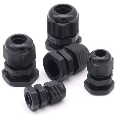 Water Proof Outdoor Cable Accessories , Black Cable Gland Connector supplier